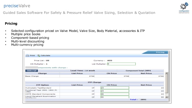 Farris Relief Valve Sizing Software